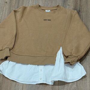 Brown sweater cozy and formal!